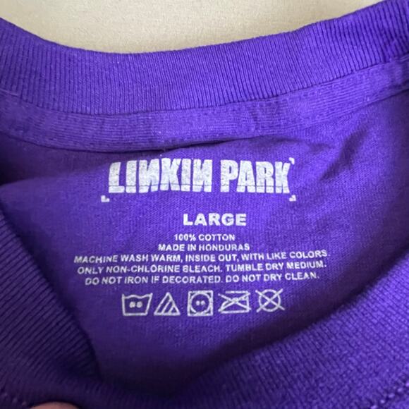 Linkin Park Shirt Dark Purple Men’s Large Long Sleeve Hybrid Theory Gas Mask - Picture 5 of 6